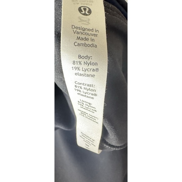 Lululemon Nulu Asymmetrical Bodysuit Black True Navy Size 8 Buttery Soft Yoga - Picture 11 of 12
